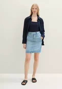 Джинсовая юбка TOM TAILOR, цвет Light Stone Bright Blue Denim