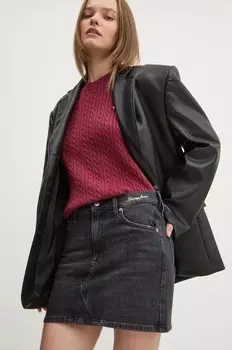 Джинсовая юбка Tommy Jeans, черный