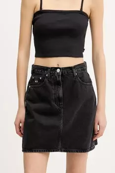 Джинсовая юбка Tommy Jeans, черный