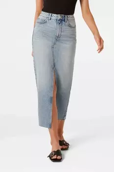 Джинсовая юбка Tori мидакси Forever New, синий