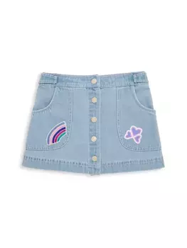 Джинсовая юбка трапециевидного силуэта Raie для маленьких девочек и девочек Zimmermann Kids, цвет sky