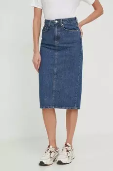 Джинсовая юбка United Colors of Benetton, темно-синий