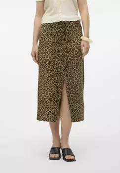 Джинсовая юбка VMVERI Vero Moda, бежевый