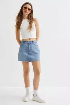 Джинсовая юбка в стиле 90-х H&amp;M, светло-голубой деним