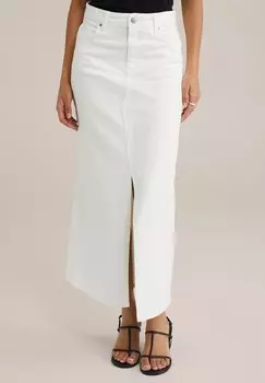 Джинсовая юбка WE Fashion, молочный