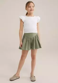 Джинсовая юбка WE Fashion, зеленая