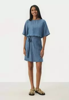 Джинсовая юбка Wrap skirt Part Two, цвет Medium Blue Denim