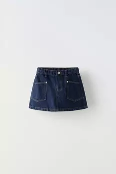 Джинсовая юбка ZARA, синий