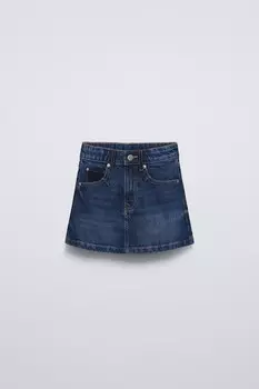 Джинсовая юбка ZARA, синий