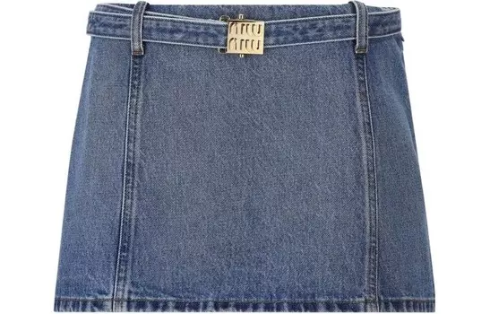 Джинсовая юбка женская синяя Miu Miu