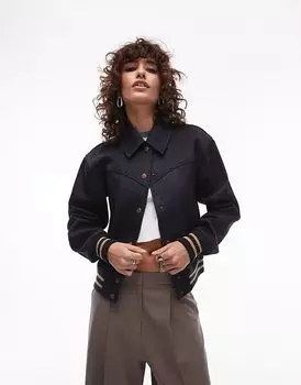 Джинсовая университетская куртка темно-синего цвета Levi's