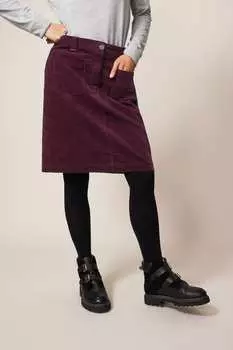 Джинсовая вельветовая юбка Melody из натурального хлопка White Stuff, фиолетовый