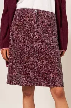 Джинсовая вельветовая юбка Melody из натурального хлопка White Stuff, розовый