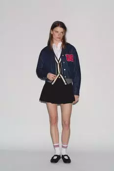 Джинсовая верхняя рубашка trf nfl patriots ZARA, цвет Dark indigo