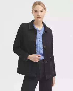 Джинсовая женская куртка с накладными карманами Nice Things, черный