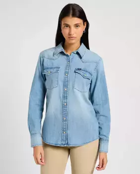 Джинсовая женская рубашка на кнопках Lee, синий