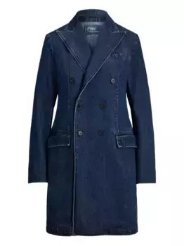 Джинсовое двубортное пальто POLO RALPH LAUREN, синий