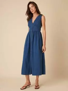 Джинсовое миди-платье starlight без рукавов из органического хлопка Nobody's Child, синий