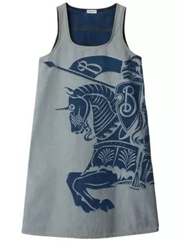 Джинсовое мини-платье Equestrian Knight Design Burberry, синий