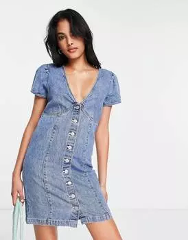 Джинсовое мини-платье Levi's средней степени стирки