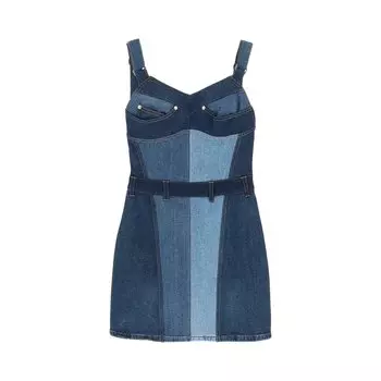 Джинсовое мини-платье Marine Serre в стиле пэчворк, цвет Синий