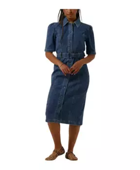 Джинсовое мини платье модное и стильное Object, синий