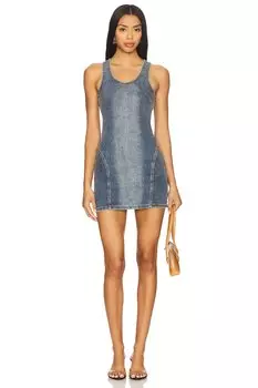 Джинсовое мини-платье One Teaspoon, worn blue
