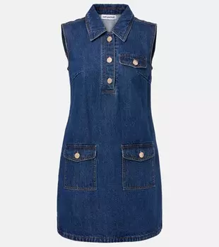 Джинсовое мини-платье Self-Portrait, синий