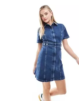 Джинсовое мини-платье Tommy Jeans синего цвета