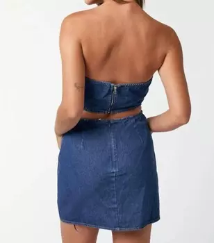 Джинсовое мини-платье Tube Blue Blush