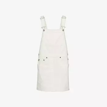 Джинсовое мини-платье в стиле «Дунгари» Prada, белый
