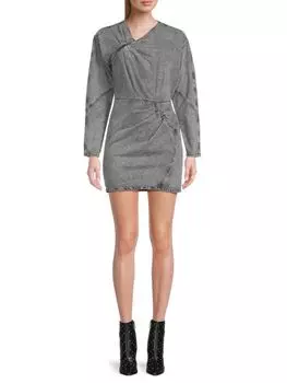 Джинсовое мини-платье Xiana с эффектом потертости Iro, цвет Black Wash Denim