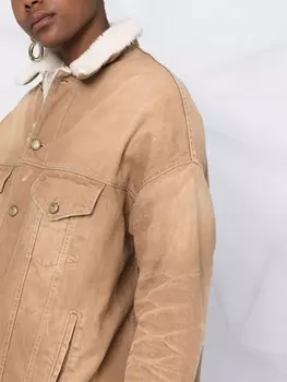 Джинсовое пальто оверсайз R13, коричневый