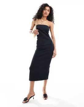 Джинсовое платье-бандо цвета индиго ASOS DESIGN