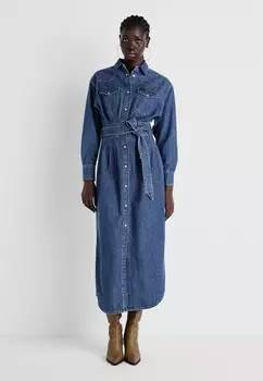 Джинсовое платье BELTED WESTERN DRESS Lee, синий деним