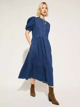 Джинсовое платье clementina из чистого органического хлопка Baukjen, цвет Mid Indigo