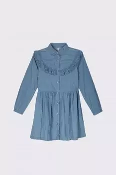 Джинсовое платье Coccodrillo синий с оборкой