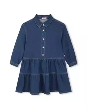 Джинсовое платье для девочки с иллюстрацией из пайеток на спине Billieblush, синий