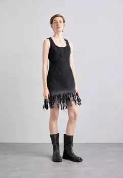 Джинсовое платье Dress With Fringes Ksenia Schnaider, черное