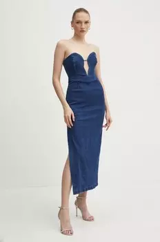 Джинсовое платье ELENI Bardot, темно-синий