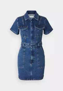 Джинсовое платье FIT FOR SUCCESS MINI Good American, темно-синий