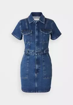 Джинсовое платье FIT FOR SUCCESS MINI Good American, темно-синий