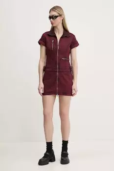 Джинсовое платье Guess Originals, бордовый