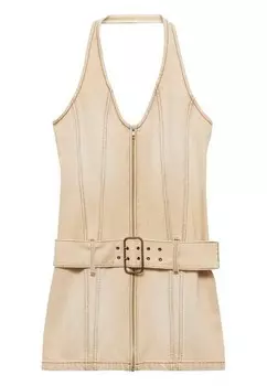 Джинсовое платье JAMIE Mango, песочный