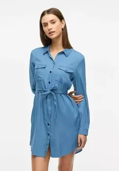 Джинсовое платье KURZES VILA, цвет Medium Blue Denim