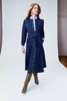 Джинсовое платье Lulu трапециевидного кроя Monsoon, синий