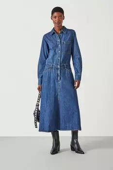 Джинсовое платье макси Bella Hush, синий