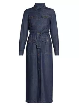 Джинсовое платье-миди Dellie с поясом Dries Van Noten, индиго