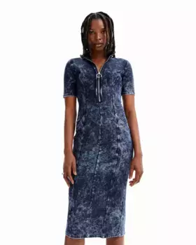 Джинсовое платье миди Desigual, синий