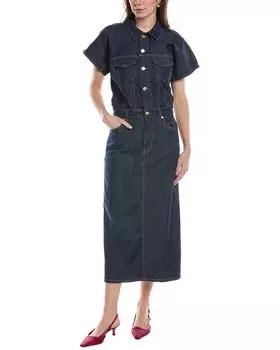 Джинсовое платье-миди GANNI, синий